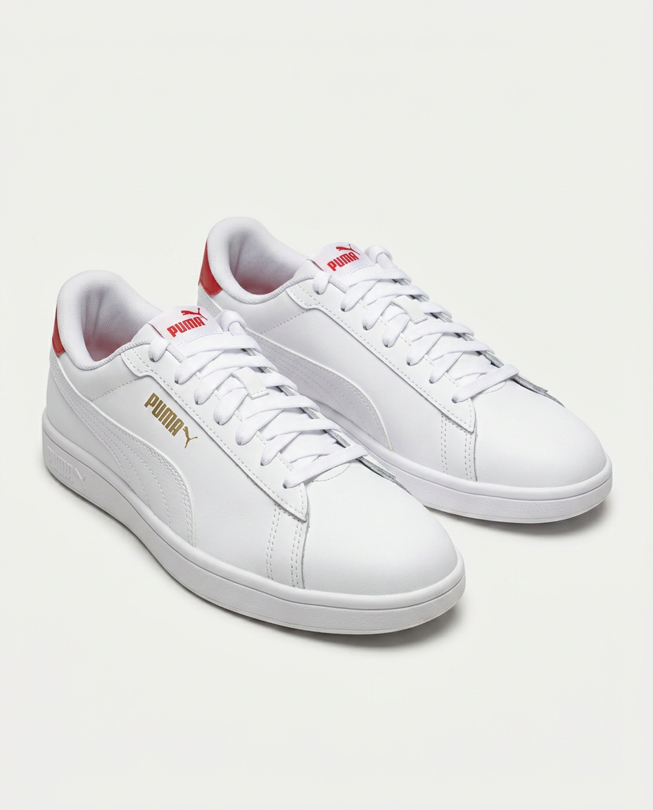 PUMA 390987 Smash 3.0 L BEYAZ-KIRMIZI