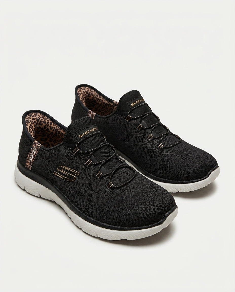 SKECHERS 150275 SUMMITS LEOPARD CHIC SİYAH
